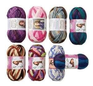 Bundle of 8 New Acrylic Yarn Skeins - Red Heart Boutique Sashay, Ice Yarns, Yarn